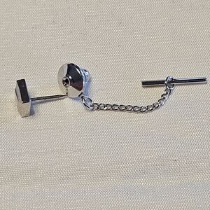 Modern Square Tie Tack with Black Onyx Center